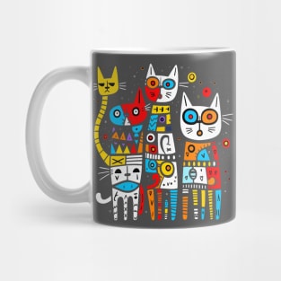 Abstract Art Cat Family Abstractionism Cubism Ghosts Cats Mug